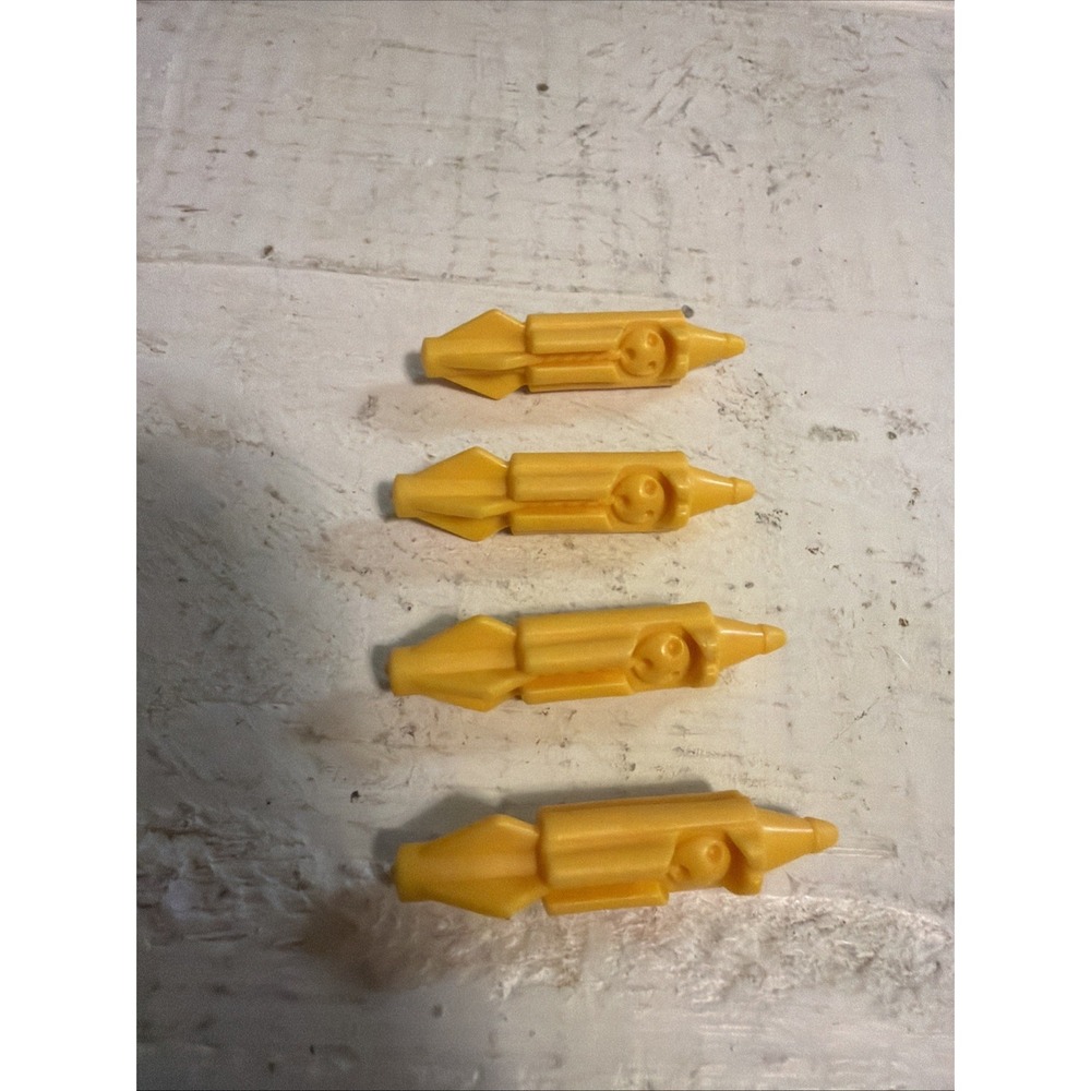 Vintage 1990 GI Joe Cobra Locust Helicopter Yellow Missile Part General Lot Of 4